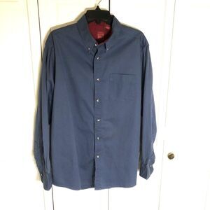 Junction West Men's L Blue Long Sleeve Button Down Shirt 100% Cotton